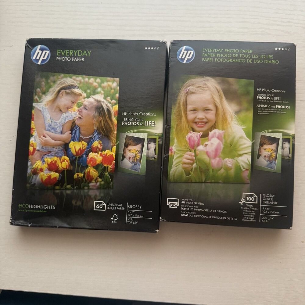 New HP Everyday Photo Paper  sheet Glossy  Set Of 2